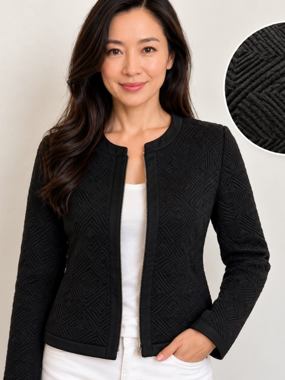 Textured Zip Jacket by CoffeeShop - Picture 1 of 11